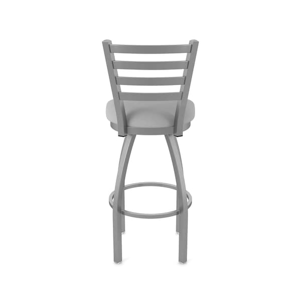 Holland Bar Stool Co 410 Jackie Stainless Steel 36in Swivel Bar Stool with Canter Folkstone Grey Seat - 41036SS007