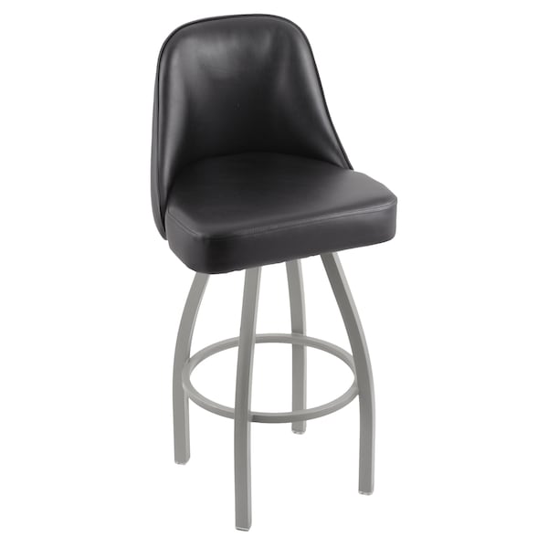 Holland Bar Stool Co Grizzly 30" Swivel Bar Stool, Nickel Finish, Black Vinyl Seat - 84030ANBLKVINYL