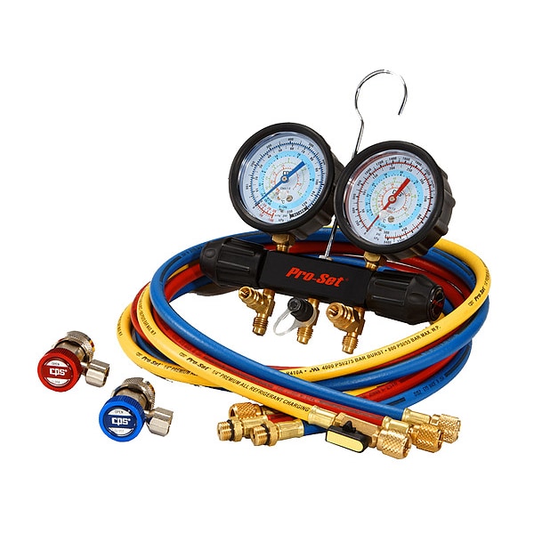 Pro-Set Manifold Gauge Set, 6 ft L, 3 1/8 in Gauge - MT7I7A6Q