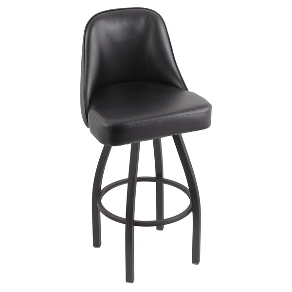 Holland Bar Stool Co Grizzly 30" Swivel Bar Stool, Pewter Finish, Black Vinyl Seat - 84030PWBLKVINYL