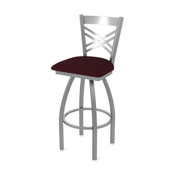 Holland Bar Stool Co 820 Catalina Stainless Steel 36in Swivel Bar Stool with Canter Bordeaux Seat - 82036SS005