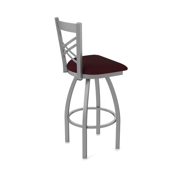 Holland Bar Stool Co 820 Catalina Stainless Steel 36in Swivel Bar Stool with Canter Bordeaux Seat - 82036SS005