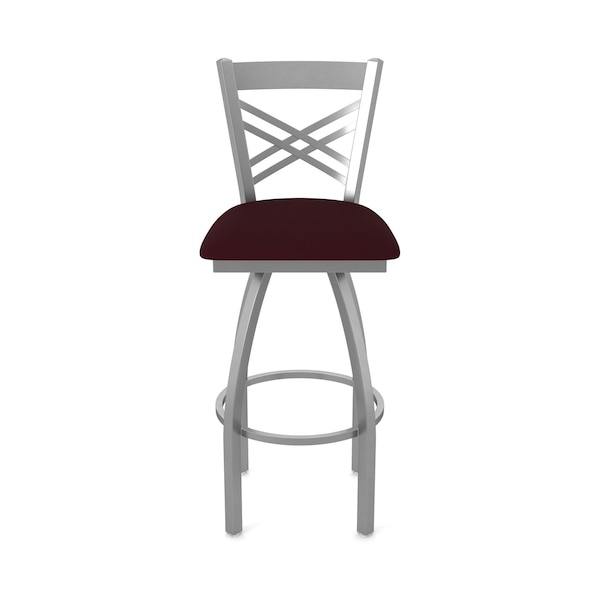 Holland Bar Stool Co 820 Catalina Stainless Steel 36in Swivel Bar Stool with Canter Bordeaux Seat - 82036SS005