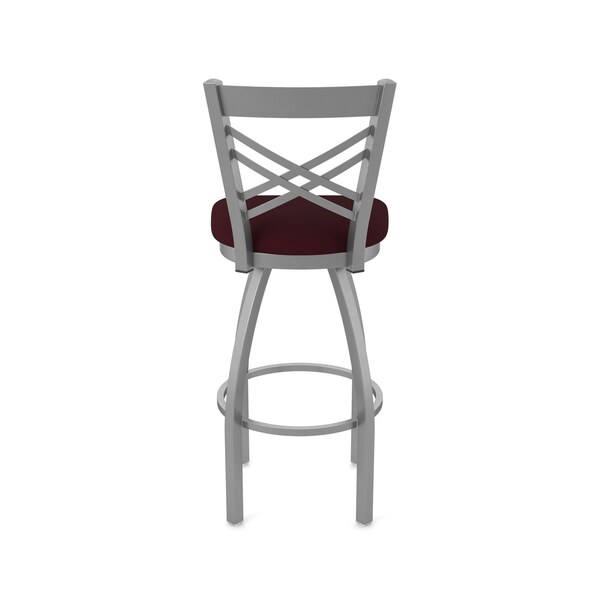 Holland Bar Stool Co 820 Catalina Stainless Steel 36in Swivel Bar Stool with Canter Bordeaux Seat - 82036SS005