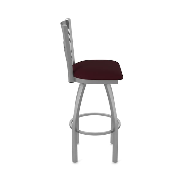 Holland Bar Stool Co 820 Catalina Stainless Steel 36in Swivel Bar Stool with Canter Bordeaux Seat - 82036SS005
