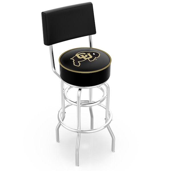 Holland Bar Stool Co 25" Chrome 2-Ring Colorado Swivel Bar Stool, Back - L7C425COLOUN