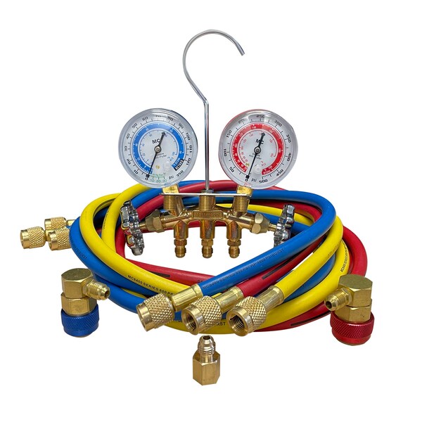 Mastercool MANIFOLD GAUGE SET DUAL BRASS R-12/R-134 - ME66773