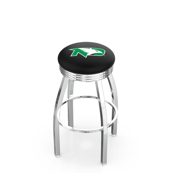 Holland Bar Stool Co 25" Chrome North Dakota Swivel Bar Stool, Accent Ring - L8C3C25NORDAK