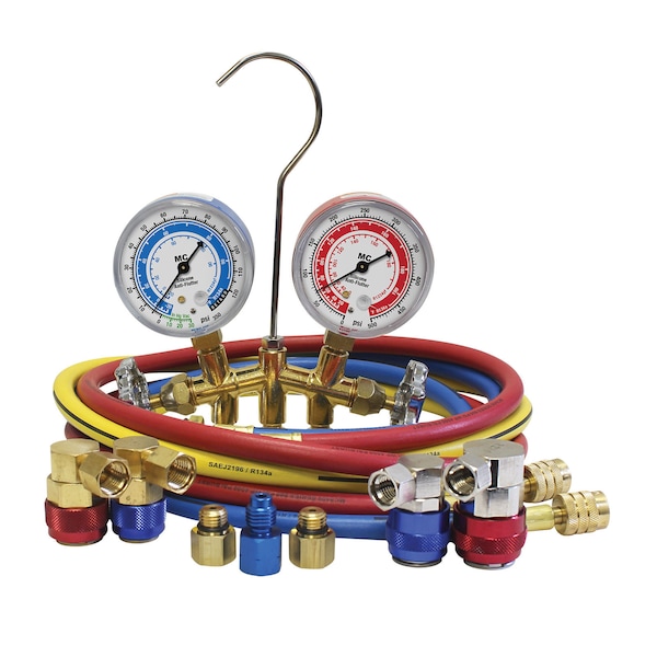 Mastercool R1234yf/R134a Brass Manifold Gauge Set - ME66661-AYF