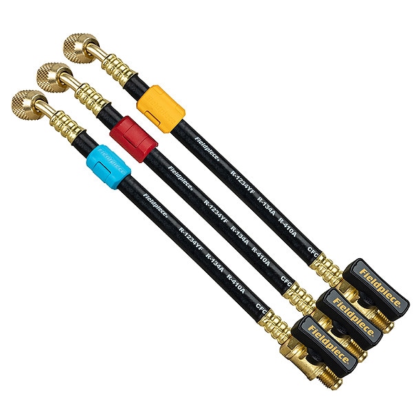 Fieldpiece Hose Extension Set, 8 in L, Black, 800 psi - HR3XB
