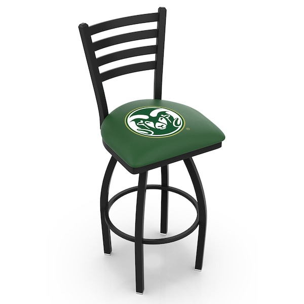 Holland Bar Stool Co 30" Blk Wrinkle Colorado State Swivel Bar Stool, Ladder Back - L01430COLOST