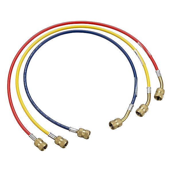 Yellow Jacket Hose Set, 2 ft L, Yellow, 3 Hoses - 61015
