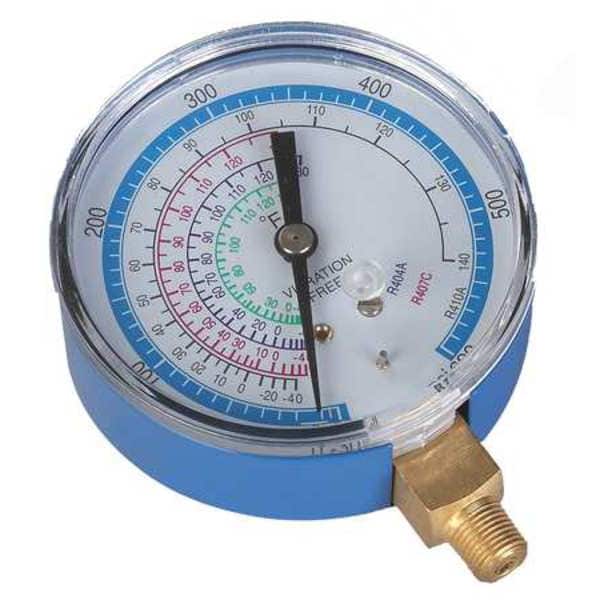 Dayton Gauge, 2-3/4 In Dia, Low Side, Blue, 600 psi - 4PDK6