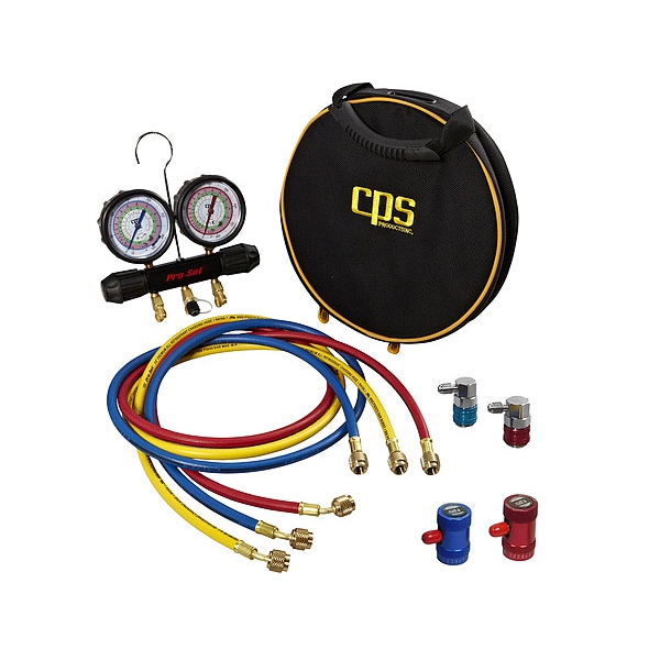 Pro-Set Manifold Gauge Set, 6 ft L, 3 1/8 in Gauge - MTHFO134
