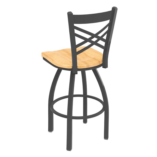 Holland Bar Stool Co 30" Swivel Bar Stool, Pewter Finish, Nat Maple Seat - 82030PWNATMPL
