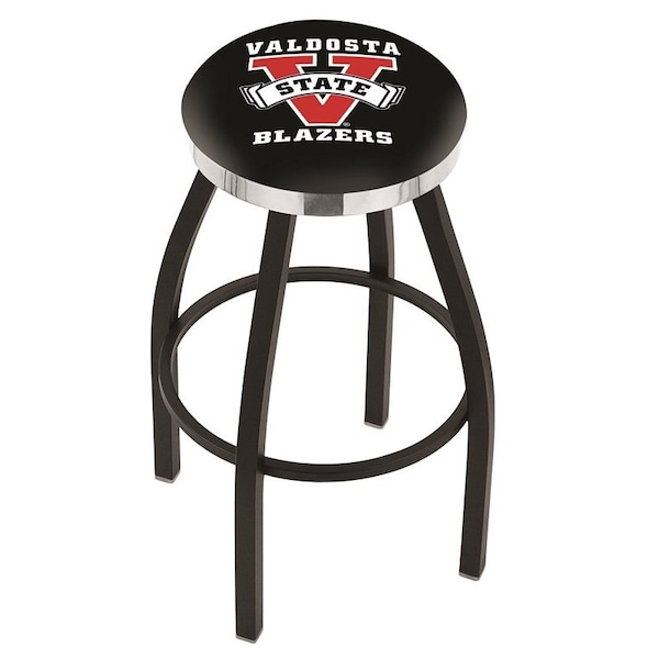 Holland Bar Stool Co 30" Blk Wrinkle Valdosta State Swivel Bar Stool, Chrome Ring - L8B2C30VALDST