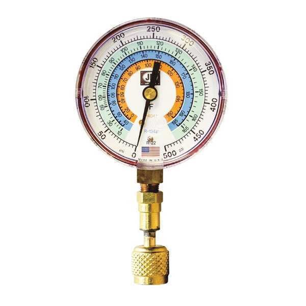Jb Industries Test Gauge, Red, For R-22, R-134A, R-404A - QC-G856