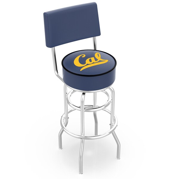 Holland Bar Stool Co 25" Chrome 2-Ring Cal Swivel Bar Stool, Back - L7C425CAL-UN