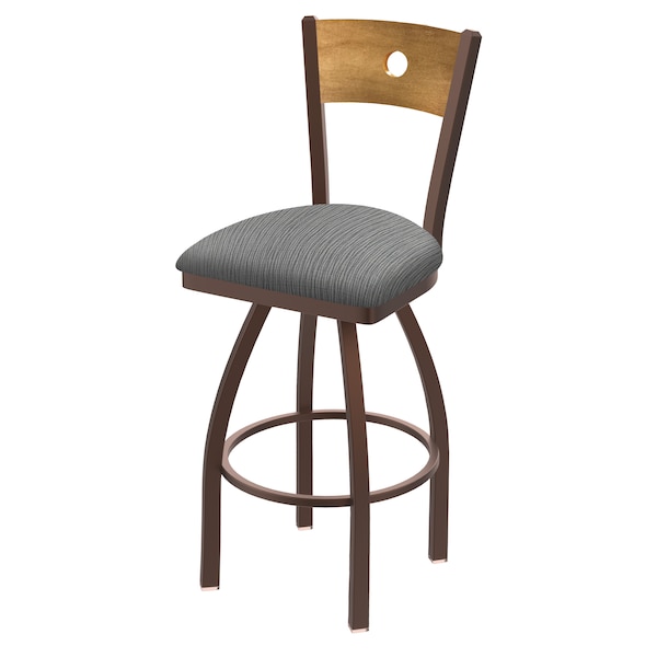 Holland Bar Stool Co 30" Swivel Counter Stool, Black Wrinkle, Med Back, Graph Seat - 83030BZMEDMPLB020