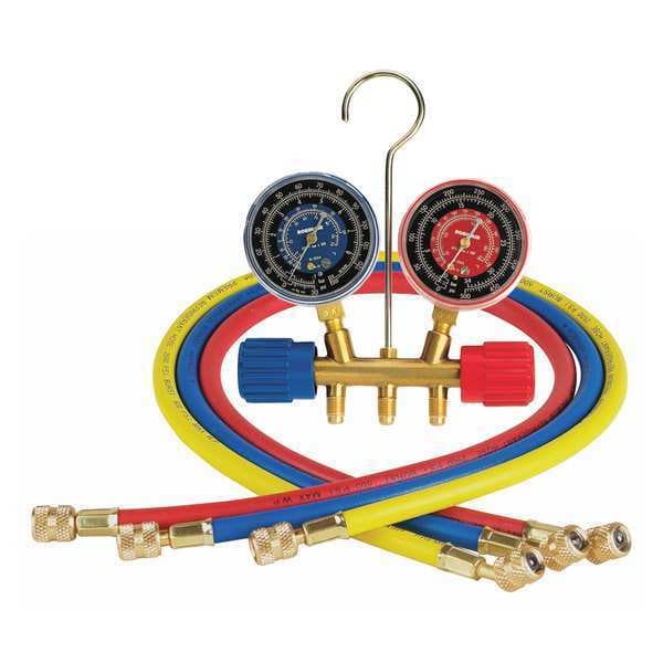 Robinair Manifold Gauge, No. Hoses 3, 36" L - 40153