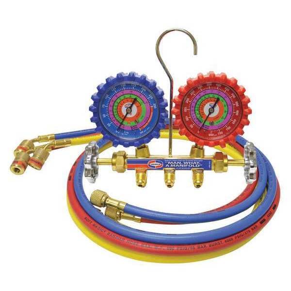 Uniweld Mechanical Manifold Gauge Set, 60" L Hose - QS4L5HEZ