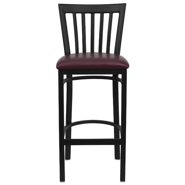 Flash Furniture Restaurant Stool, School Back, Burg Seat - XU-DG6R8BSCH-BAR-BURV-GG
