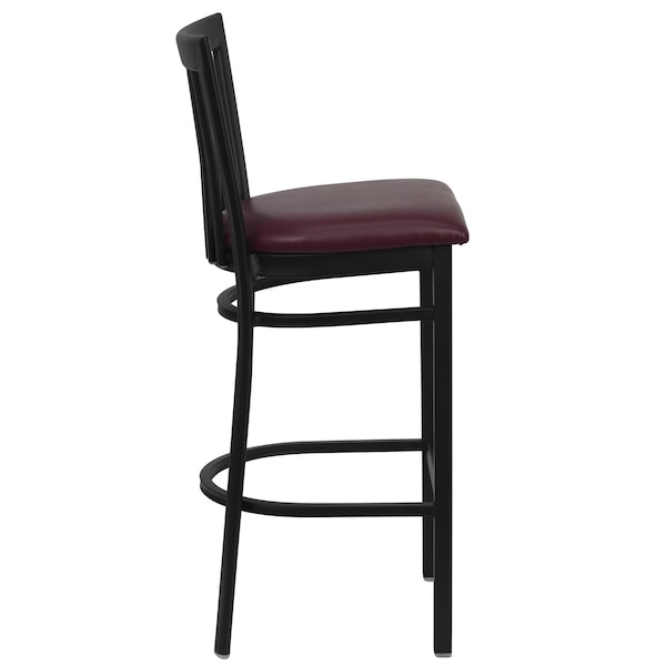 Flash Furniture Restaurant Stool, School Back, Burg Seat - XU-DG6R8BSCH-BAR-BURV-GG