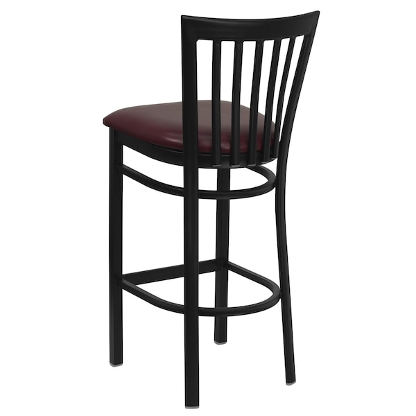 Flash Furniture Restaurant Stool, School Back, Burg Seat - XU-DG6R8BSCH-BAR-BURV-GG