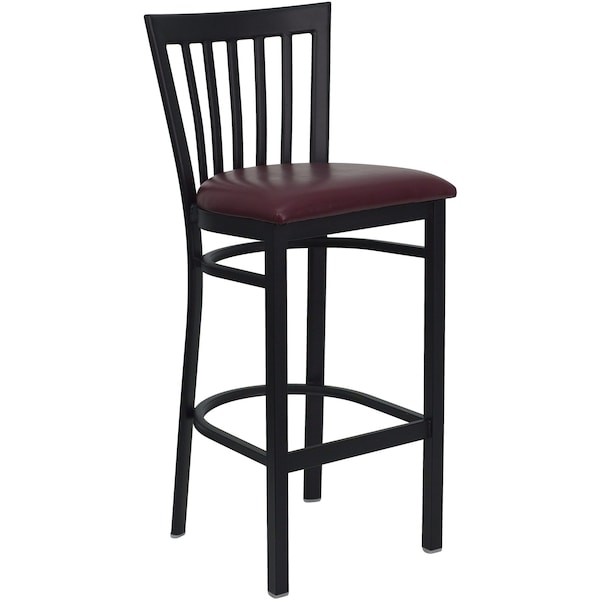 Flash Furniture Restaurant Stool, School Back, Burg Seat - XU-DG6R8BSCH-BAR-BURV-GG