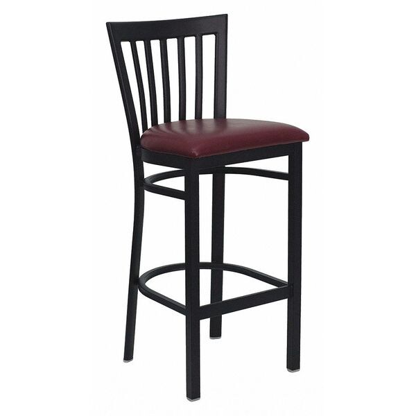 Flash Furniture Restaurant Stool, School Back, Burg Seat - XU-DG6R8BSCH-BAR-BURV-GG