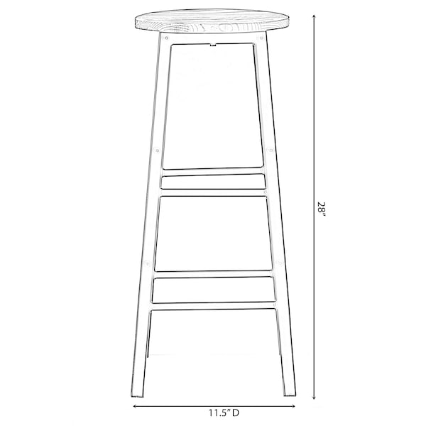 Vintiquewise Set of 4 28 Wooden High Rustic Round Bar Stool with Footrest for Indoor and Outdoor - QI004466.4