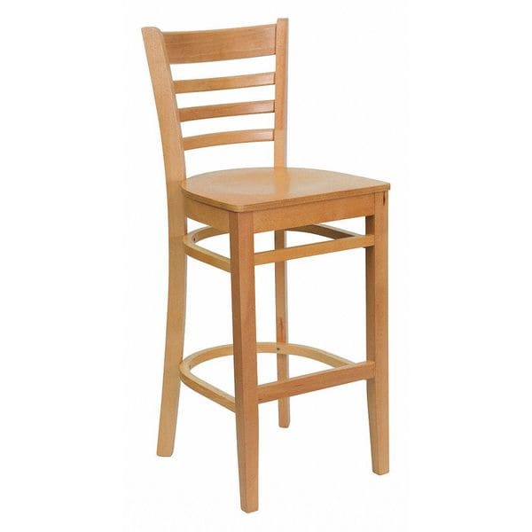 Flash Furniture Barstool, Natural Wood, Ladder Back - XU-DGW0005BARLAD-NAT-GG
