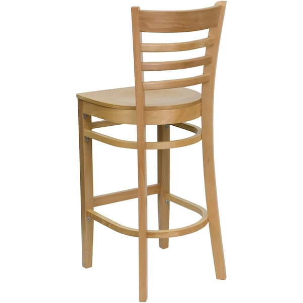 Flash Furniture Barstool, Natural Wood, Ladder Back - XU-DGW0005BARLAD-NAT-GG