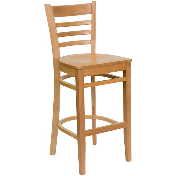 Flash Furniture Barstool, Natural Wood, Ladder Back - XU-DGW0005BARLAD-NAT-GG