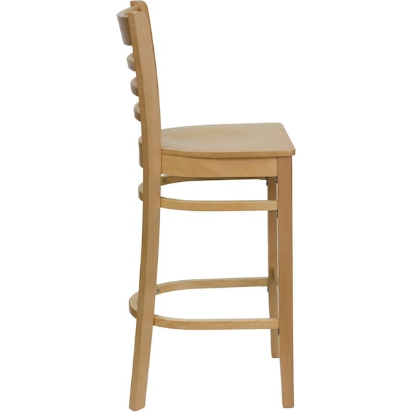 Flash Furniture Barstool, Natural Wood, Ladder Back - XU-DGW0005BARLAD-NAT-GG