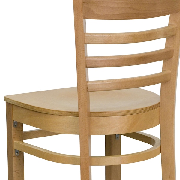 Flash Furniture Barstool, Natural Wood, Ladder Back - XU-DGW0005BARLAD-NAT-GG