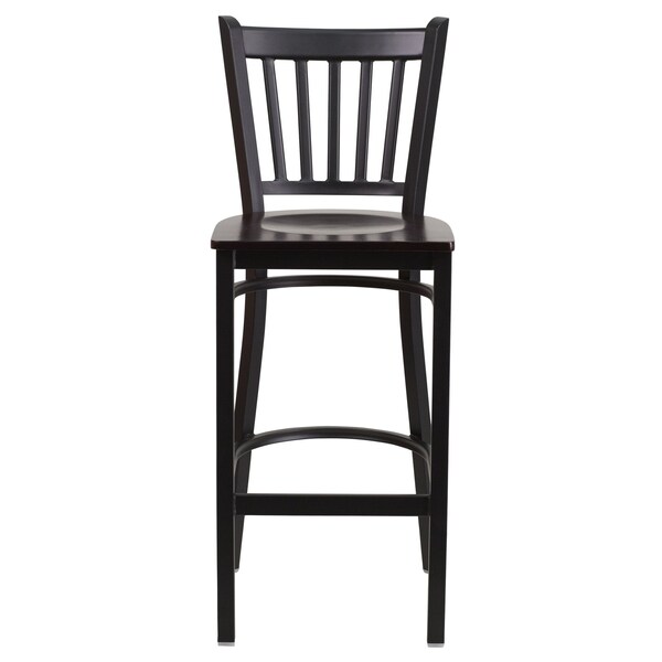 Flash Furniture Restaurant Stool, Vertical Back, Wal Seat - XU-DG-6R6B-VRT-BAR-WALW-GG