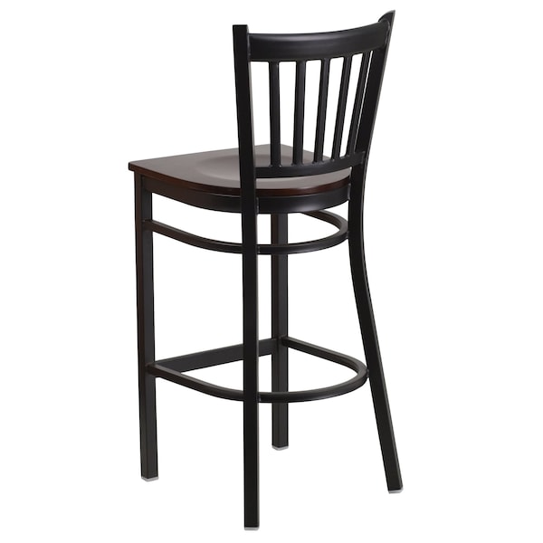 Flash Furniture Restaurant Stool, Vertical Back, Wal Seat - XU-DG-6R6B-VRT-BAR-WALW-GG