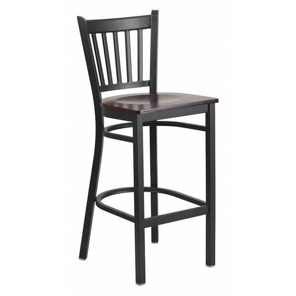 Flash Furniture Restaurant Stool, Vertical Back, Wal Seat - XU-DG-6R6B-VRT-BAR-WALW-GG
