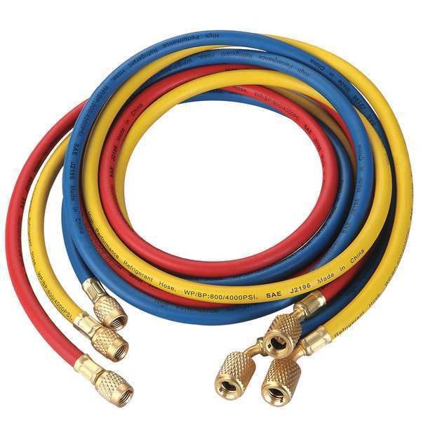 Dayton Manifold Hose Set, 72 In, Red, Yellow, Blue - 4PDG4