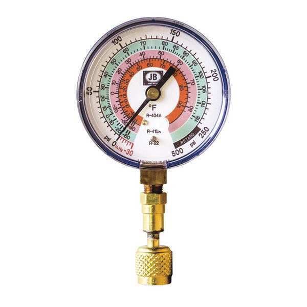 Jb Industries Test Gauge, Blue, For R-22, R-404A, R-410A - QC-G820