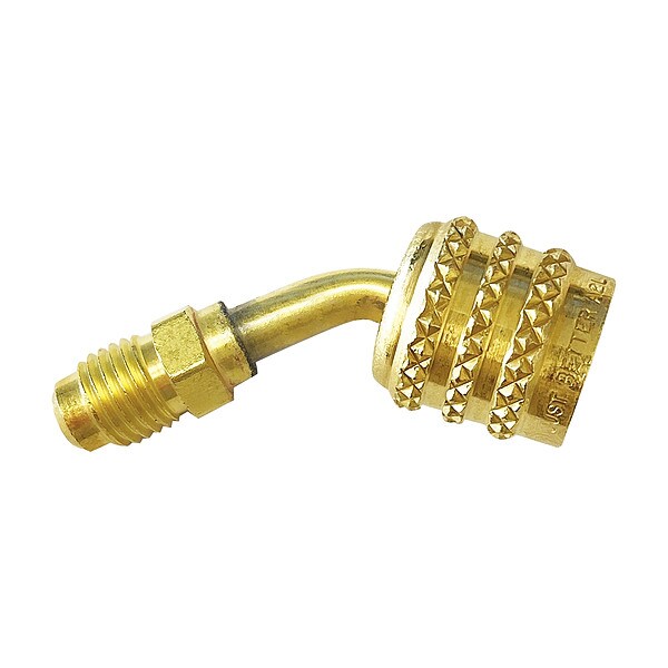 Jb Industries Adapter, 45 Deg, 1/2 in L, Brass, 800 psi - QC-A2L-LH45