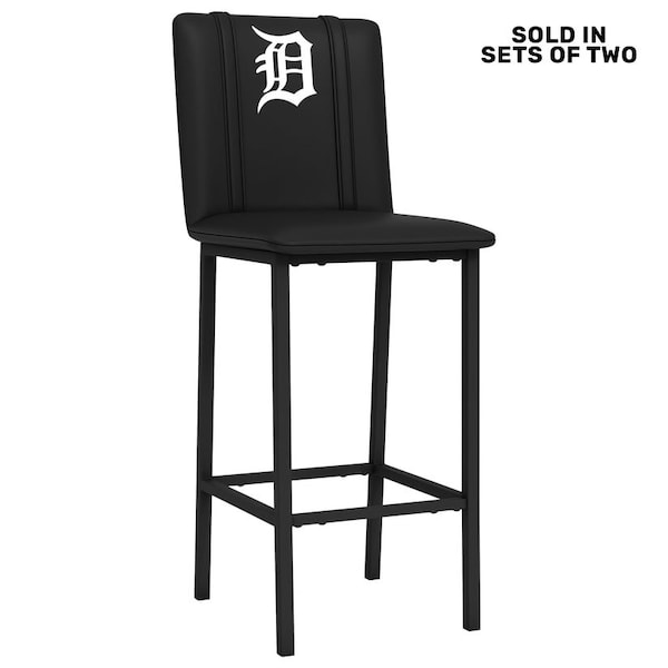 Dreamseat Bar Stool 500 with Detroit Tigers White, 2PK - XZ500BSDBLK-PSMLB20091A