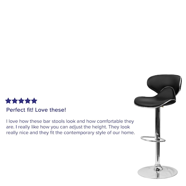 Flash Furniture Black Vinyl Barstool, PK2 - 2-DS-815-BK-GG