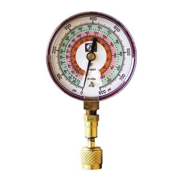 Jb Industries Test Gauge, Red, For R-22, R-404A, R-410A - QC-G825
