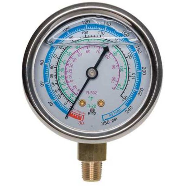 Dayton Gauge, 2-3/4 In Dia, Low Side, Blue, 350 psi - 4PDK2