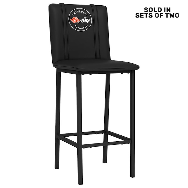 Dreamseat Bar Stool 500 with Corvette C1 Logo, 2PK - XZ500BSDBLK-PSGMC61045A