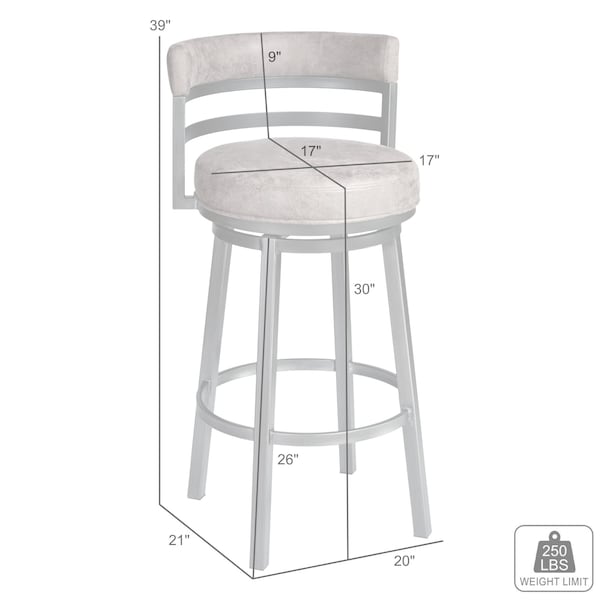 Armen Living Titana 30" Barstool in Auburn Bay finish with Brown Pu upholstery - 721535746859
