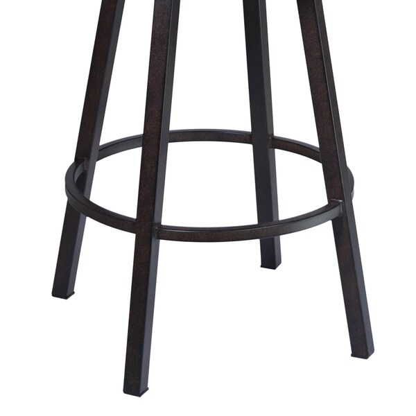 Armen Living Titana 30" Barstool in Auburn Bay finish with Brown Pu upholstery - 721535746859