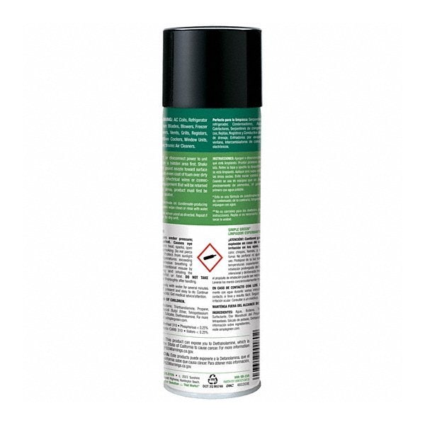 Simple Green Foaming Coil Cleaner, 20 oz  Aerosol Can, White - 0110001213418